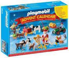 PLAY6624 - Calendrier de l'avent Playmobil Le pére noel à la ferme - Contient : 72 Pièces