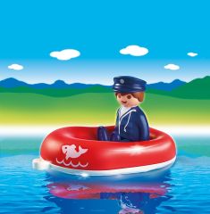 PLAY6795 - Figurine Homme PLAYMOBIL avec son Radeau - Contient : 2 Pièces