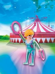 PLAY6826 - Gymnaste PLAYMOBIL avec ses anneau - Contient : 6 Pièces