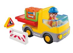 PLAY6960 - Figurine PLAYMOBIL avec Camion benne Contient : 6 Pièces