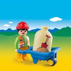 PLAY6961 - Personnage avec brouette et accessoires PLAYMOBIL Contient : 3 Pièces