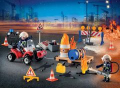 PLAY9486 - Jouet de construction PLAYMOBIL - Calendrier de l'Avent Pompiers Incendie Chantier