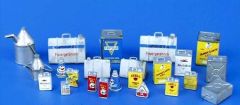 PLS106 - Set de 25 bidons d'huiles miniatures à peindre pour maquette