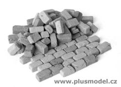 PLS135 - Lot de pavés miniatures couleur gris granite pour maquette
