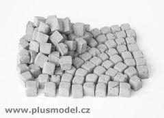 PLS136 - Lot de petit pavés carrés couleur gris granite pour maquette