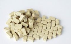 PLS137 - Lot de pavés miniatures rectangles couleur beige pour maquette