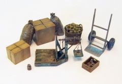 PLS147 - Ensemble de 26 accessoires miniatures balance et diable à assembler et à peindre
