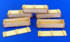 PLS148 - Ensemble de 5 caisses miniatures en bois à assembler et à peindre de dimensions 30x8 x5 mm