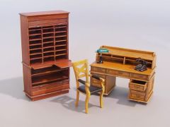 PLS163 - Ensemble de bureau type anciens en miniatures à assembler et à peindre