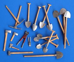 PLS192 - Ensemble de 20 outils miniatures à assembler et à peindre pour diorama