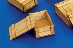 PLS261 - Ensemble de 6 caisses miniatures en bois à assembler et à peindre de dimensions 17x10x5mm