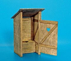 PLS263 - Cabane de type toilette en bois à monter et à peindre pour diorama