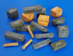 PLS4021 - Lot de caisses miniatures militaires allemandes à peindre avec décalcomanies incluses pour maquette