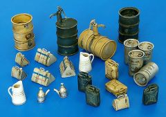 PLS4022 - Lot de divers bidons militaires allemand miniatures à peindre avec décalcomanies incluses pour maquette