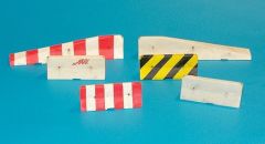 PLS4043 - Ensemble de 4 petites glissières de 40mm et 2 longues de 80 mm à peindre imitation béton pour maquette longeur total de32cm