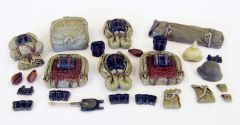 PLS4046 - Ensemble de 25 pièces miniatures à peindre paquetages de soldats allemands première guerre de 14/18 pour maquette