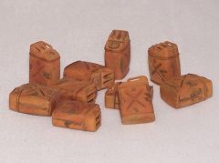 PLS415 - Ensemble de 10 jerricans de l'US army WW II miniatures à peindre pour diorama