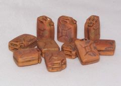 PLS417 - Ensemble de 10 jerricans allemands WW II miniatures à peindre pour diorama