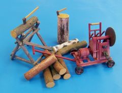 PLS436 - Set d'outillages avec banc de scie miniatures à assembler et à peindre pour diorama