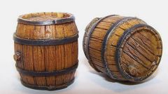PLSEL019 - Lot de 3 fûts miniatures à assembler et à peindre de 2cm pour diorama