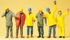 PREI68214 - Ensemble de 6 ouvriers de chantier BTP