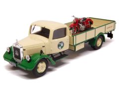 PRX12653 - Camion porteur plateau MERCEDES BENZ L3000 avec moto PUSH 250 édité à 500 unités