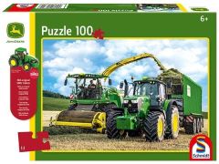 SCM56315 - Puzzle JOHN DEERE 6195M avec ensileuse de 100 Pièces dimensions  36 x 24,3 cm