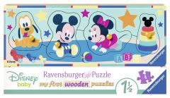 RAV032389 - Puzzle en bois 5 Pièces Disney Babies Dimensions: 13x24 cm - Mickey et ses amis