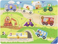 RAV036844 - Mon premier puzzle en bois 8 pièces -  Mes véhicules préférer
