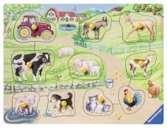 RAV036899 - Puzzle en bois 10 pièces Dimensions : 24x22 cm - A la ferme