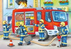 RAV056132 - Puzzle de 12 pièces Dimensions: 19x19 cm - Les Pompiers