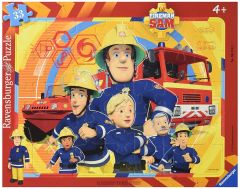 RAV061143 - Puzzle cadre de 33 Pièces Dimensions : 30x30 cm du dessin animé Sam le Pompier
