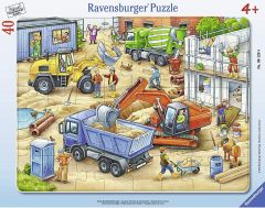 RAV061204 - Puzzle Cadre de 40 Pièces Dimensions : 30x30 cm Les véhicules de chantier