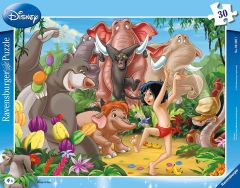 RAV063987 - Puzzle Cadre  de 30 Pièces Dimensions : 36x28 cm du dessin animé Le livre de la jungle - Mowgli et baloo