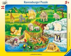 RAV060528 - Puzzle de 15 Pièces Dimensions : 37x29 cm - Visite au zoo