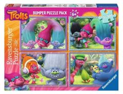 RAV06861 - Boîte de 4 puzzles de 100 pièces du dessin animé Les trolls