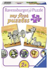 RAV069439 - 9 Puzzles de 2 pièces Dimensions : 16x25 cm Mon premier Puzzle - Les animaux sauvages
