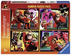 RAV06975 - 4 Puzzles de 100 Pièces du dessin animé Les Indestructibles 2 Dimensions : 36 x 26 cm