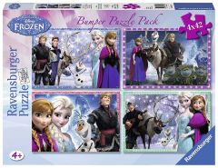 RAV07025 - 4 Puzzles de 42 Pièces du dessin animé La reine des neiges Dimensions : 36 x 26 cm