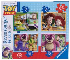 RAV071081 - 4 Puzzles de 12, 16, 20, 24 pièces du dessin animé TOY STORY Dimensions : 19 x 24 cm