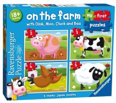 RAV073023 - Boîte 4 Puzzles de 2,3,4,5 Pièces sur les animaux de la ferme