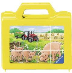 RAV074716 - Puzzle Cube de 12 Pièces sur les animaux de la ferme