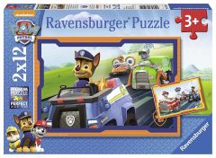 RAV075911 - Boîte 2 Puzzles de 12 Pièces du dessin animé La Pat'Patrouille