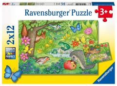 RAV076109 - Boîte 2 Puzzles de 12 Pièces sur les animaux du Jardin
