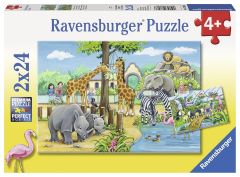 RAV078066 - Boîte 2 Puzzles de 24 pièces sur les animaux du Zoo