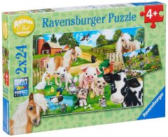 RAV078301 - Boîte 2 Puzzles de 24 Pièces sur les animaux
