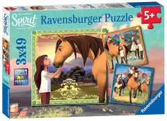 RAV080687 - Boîte 3 Puzzles de 49 Pièces du dessin animé SPIRIT