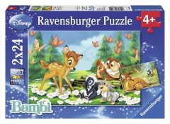 RAV08852 - 2 Puzzles de 24 pièces du dessin animé BAMBI Dimensions : 26 x 18 cm