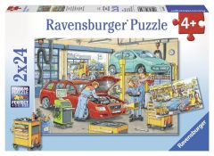 RAV08855 - 2 Puzzles de 24 Pièces - La Station-Service Dimensions : 26 x 18 cm