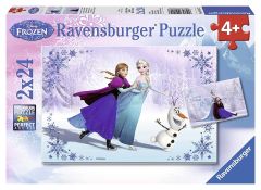 RAV091157 - Boîte 2 Puzzles de 24 Pièces du dessin animé DISNEY - La Reine des Neiges